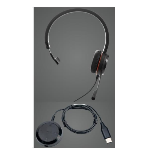 JABRA EVOLVE 2 40 CUFFIA MONOAURALE CON MICROFONO MS 1 X USB-C NERO